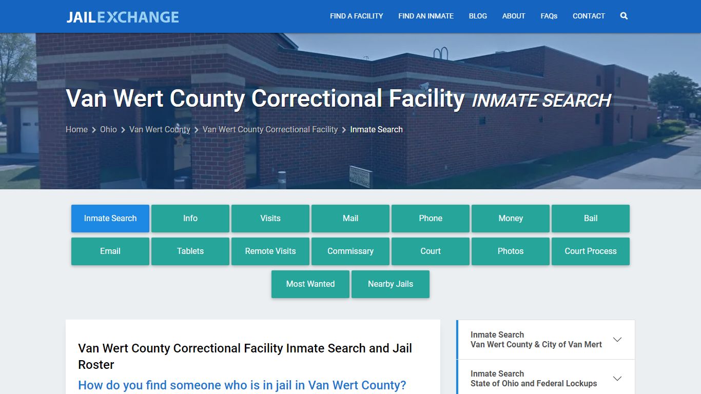 Van Wert County Correctional Facility Inmate Search - Jail Exchange